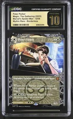 PETER PARKER Marvel's Spider-Man Borderless Mythic CGC Pristine 10 MTG - Image 1