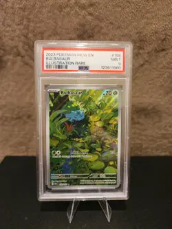 BULBASAUR #166 ILLUSTRATION RARE 2023 POKEMON MEW EN SCARLET & VIOLET 151 PSA 9 - Image 1