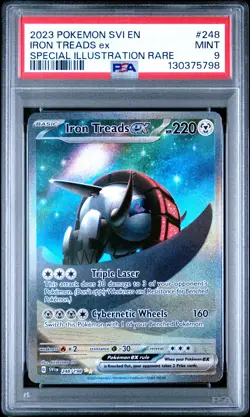 2023 POKEMON SVI EN-SCARLET & VIOLET #248 IRON TREADS EX PSA 9 - Image 1