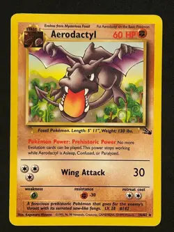 Pokemon Aerodactyl 16/62 Fossil Regular ⭐LP⭐ - Image 1