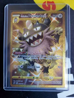 2020 Pokemon TCG Galarian Perrserker 205/192 Gold Secret Rare Rebel Clash Mint - Image 1