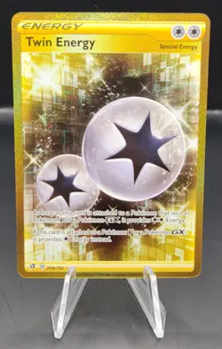 Pokemon TCG Twin Energy 209/192 Gold Secret Rare NM - Rebel Clash - Image 1