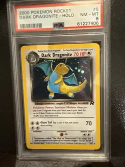 Pokemon Team Rocket Dark Dragonite Holo PSA8 NM-MT 2000 - Image 1