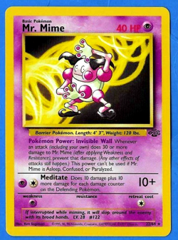 1999 Wizards Pokemon Jungle Unlimited Mr. Mime 22/64 NM-MN Non-Holo - Image 1