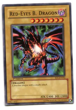 Yu-Gi-Oh! Red Eyes B Dragon Common english SD1-EN002 Rotaugiger SChwarzer Drache - Image 1