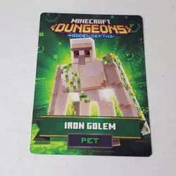 IRON GOLEM Pet Minecraft Dungeons Arcade Series 3 Unique Best Card #98 - Image 1