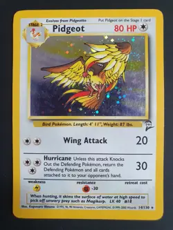 Pidgeot 14/130 Holo - Base Set 2 - Pokemon Card - Excellent Condition - Image 1