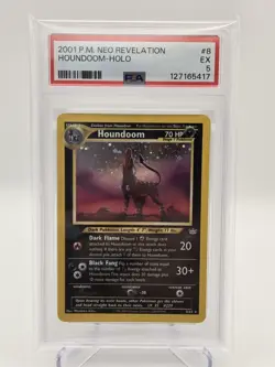 Pokemon Neo Revelation 2001 #8 Houndoom Holo Card - PSA 5 - Image 3