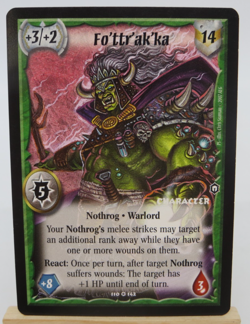 WARLORD Saga of the Storm CCG Nothrog Character Card - FO'TTR'AK'KA 110/142 - Image 1