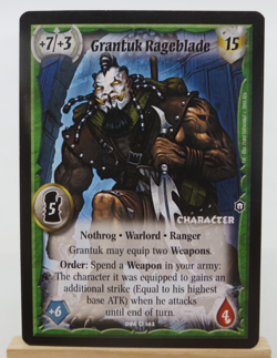 WARLORD Saga of the Storm CCG Nothrog Character Card - GRANTUK RAGEBLADE 096/162 - Image 1