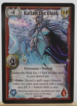 WARLORD Saga of the Storm CCG Character Card - KALTEN THE BLEAK 034/120 - Image 1