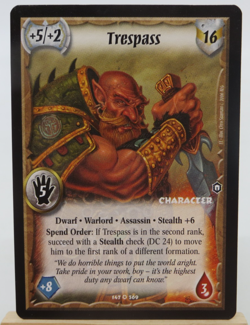 WARLORD Saga of the Storm CCG Dwarf Assassin Character Card - TRESPASS 147/369 - Image 1