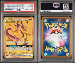 PSA 10 Gem Mint Mewtwo & Mew GX 222/173 Tag Team GX All Stars 2019 Japanese Card - Image 3