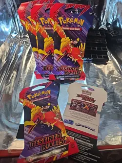 ⭐✨5 Pokemon Destined Rivals Sleeved Booster Pks 🌟 50 Cards‼✨ ⭐ - Image 1