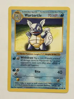 Pokemon TCG Wartortle Card 42/102 Uncommon Shadowless Base Set - Image 1