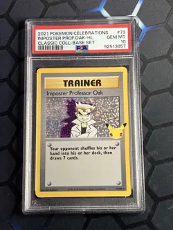 2021 Pokemon Celebtrations Classic Collection Imposter PROF OAK #73 PSA 10 - Image 1