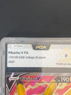 CARTE POKEMON PIKACHU V 170/185 PCA 9 FR ULTRA RARE EB VOLTAGE ECLATANT - Image 2