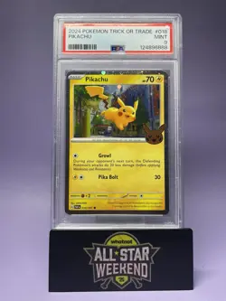 2024 POKEMON TRICK OR TRADE #018 PIKACHU (COSMOS HOLO) PSA 9 MINT - Image 1