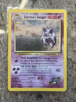 2000 POKEMON GYM HEROES #14/132 SABRINA'S GENGAR HOLO - Image 1