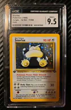 1999 Pokemon Jungle 1st Edition Snorlax #11/64 Holo CGC 9.5 Low Pop! - Image 1