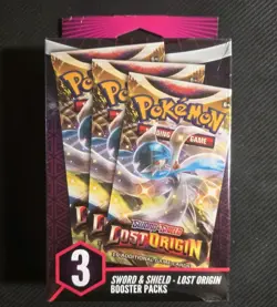 Pokemon TCG : Sword & Shield LOST ORIGIN 3 Booster Hanger Box - Sealed - NEW - Image 1