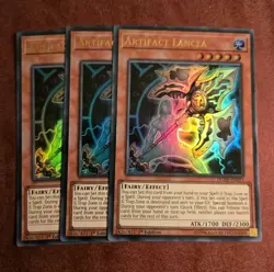 *EURO ENGLISH* x3 Artifact Lancea Ultra Rare 1st Ed DUDE-EN033 NM Yugioh - Image 1