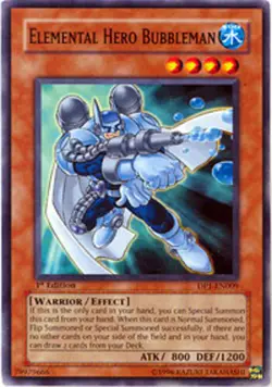 Yugioh! MP Elemental Hero Bubbleman - DP1-EN009 - Common - Unlimited Edition Mod - Image 1