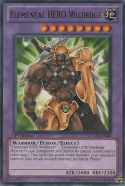Yugioh! LP Elemental HERO Wildedge - LCGX-EN049 - Common - 1st Edition Lightly P - Image 1