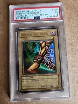 Yugioh Right Leg of the Forbidden One LOB-120 Ultra Rare 1st Ed PSA 5 Excellent - Image 5