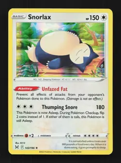 Snorlax 143/196 NM Lost Origin English Pokemon Card TCG - Image 1