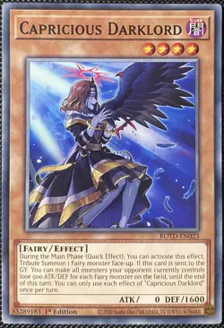 Capricious Darklord ROTD-EN023 Rise of the Duelist 1st Edition - Yugioh Card - Image 1