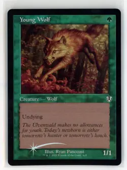MtG Innistrad Remastered INR Young Wolf #425 Retro FOIL - Image 1