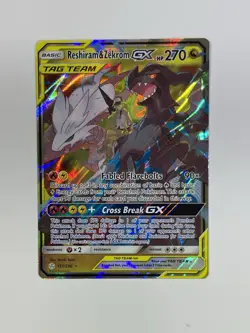 Reshiram & Zekrom GX 157/236 Tag Team Sun & Moon Cosmic Eclipse LP Pokemon TCG - Image 1