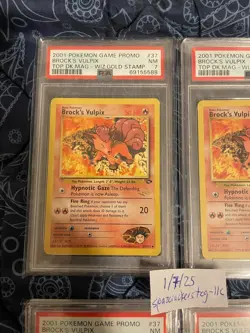 Pokemon TCG x4 PSA 7 Brock's Vulpix #37 Top Deck Magazine W Stamp;FREE SHIPPING! - Image 2