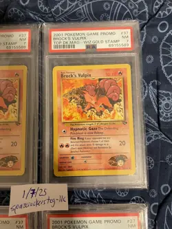 Pokemon TCG x4 PSA 7 Brock's Vulpix #37 Top Deck Magazine W Stamp;FREE SHIPPING! - Image 3