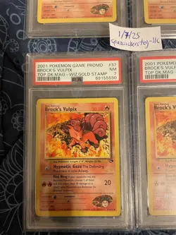Pokemon TCG x4 PSA 7 Brock's Vulpix #37 Top Deck Magazine W Stamp;FREE SHIPPING! - Image 4