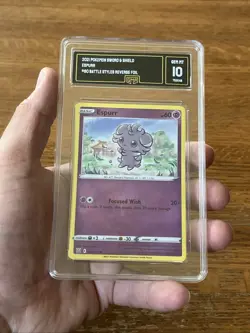 Espurr 60/163 Battle Styles Reverse Foil Pokemon Card Pokemon TCG Graded GMA 10 - Image 1