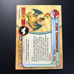 1999 Topps Pokemon TV Animation Series 1 Black Logo Back #6 Charizard - Image 2