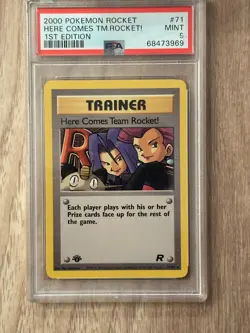 Pokemon First Edition Here Comes Team Rocket #71 NON HOLO PSA 9 #68473969 - Image 1