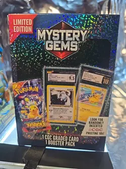 🌟✨Pokemon Mystery Gems BOX & 9 Mega EVOLUTION Booster Packs 🌟 101 Cards‼✨🌟 - Image 1