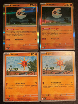 Pokemon TCG Playset - 2x Lunatone (74/132) + 2x Solrock (75/132) Mega Evolution - Image 1