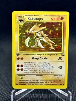 Pokemon TCG Kabutops Fossil 1st Edition Holo Rare MP/LP Vintage WOTC Free Ship - Image 1