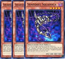 Yugioh - Shaddoll Squamata x 3 - 1st Edition LP - Free Holographic Card - Image 1