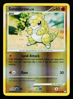 Sandshrew 96/123 Reverse Holo Mysterious Treasures Pokemon Card - Image 1
