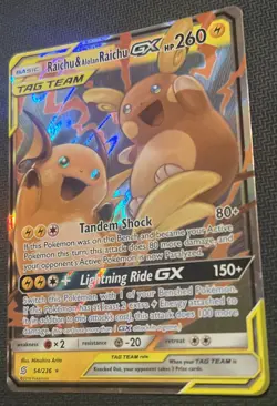 Pokemon GX Unified Minds Alolan Raichu Card 54/236 Ultra Rare SM Holo - Image 4