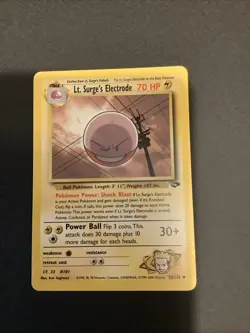 Pokemon Card Gym Challenge Lt. Surge's Electrode 52/132 WOTC - Image 1