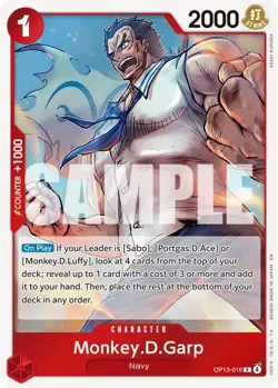 Monkey.D.Garp OP13-016 Carrying On His Will Foil for sale online - Image 3