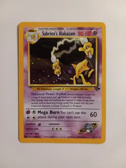 Pokemon TCG Sabrina's Alakazam 16/132 Gym Challenge Holo Rare Card - Image 1