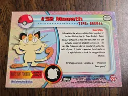 Meowth #52 Topps Black Label Non Foil Pokemon Card MP - Image 5