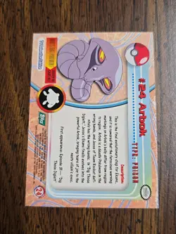 #24 Arbok - Pokemon Topps Card - Green Logo - Image 2